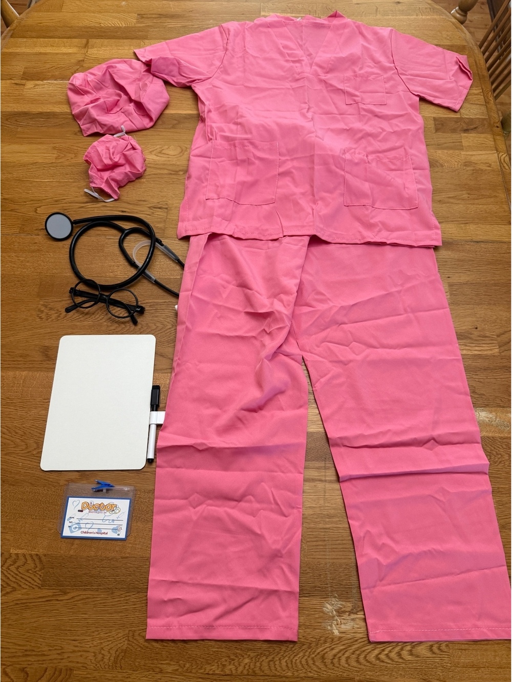 Kids Pink Doctor Costume Set